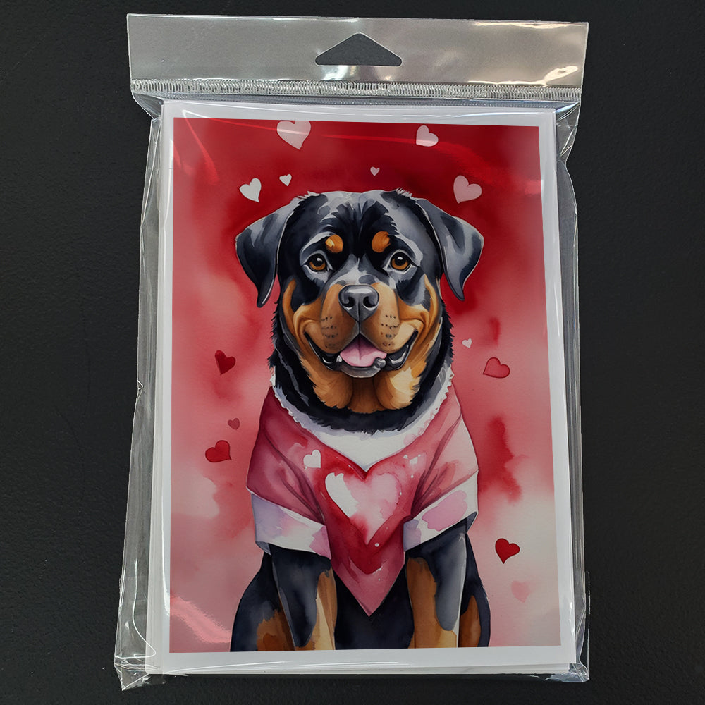 Rottweiler My Valentine Greeting Cards Pack of 8