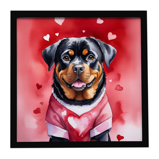 Buy this Rottweiler My Valentine Framed Metal Print
