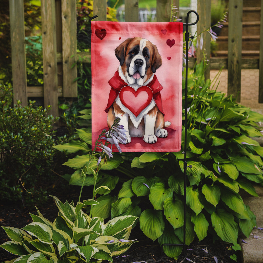 Saint Bernard My Valentine Garden Flag