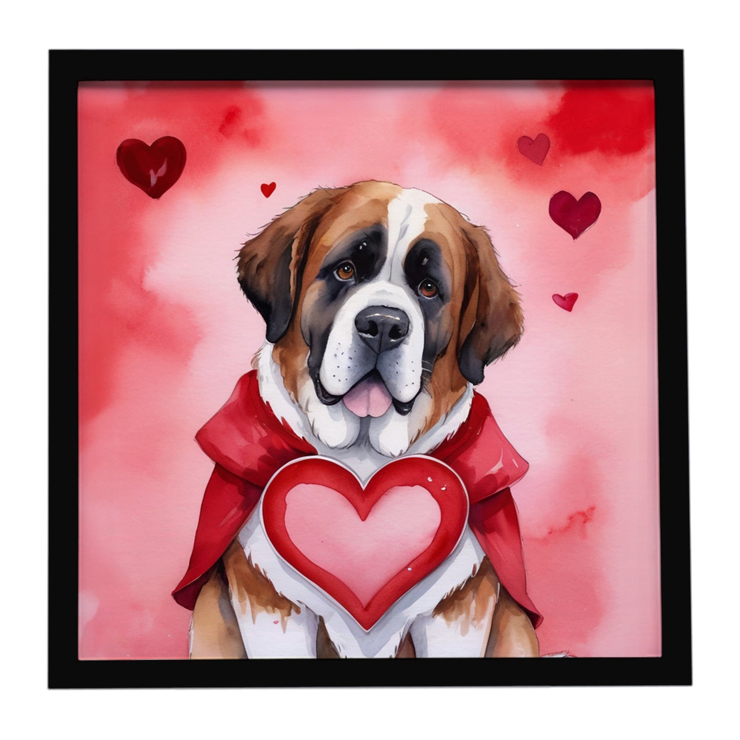Buy this Saint Bernard My Valentine Framed Metal Print
