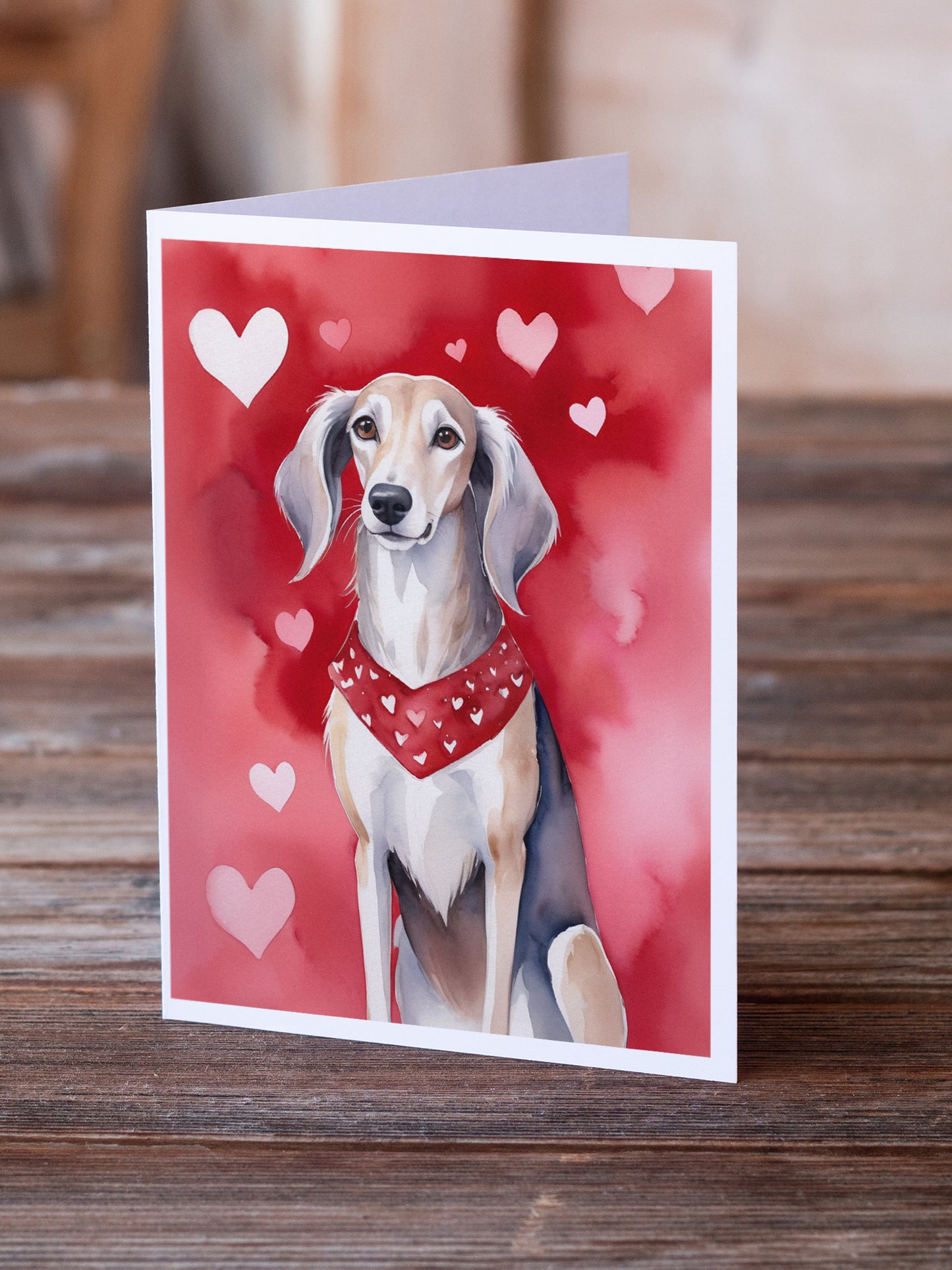 Saluki My Valentine Greeting Cards Pack of 8