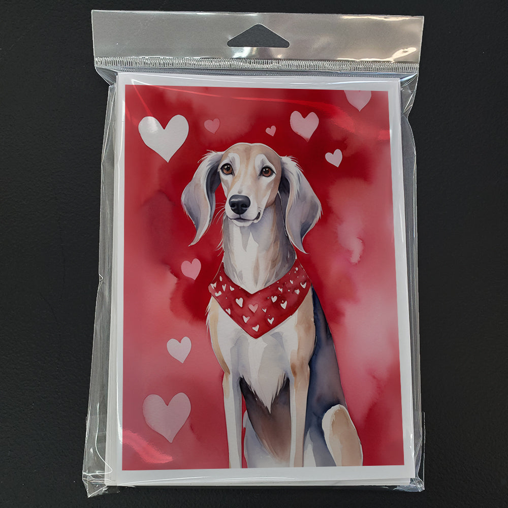 Saluki My Valentine Greeting Cards Pack of 8