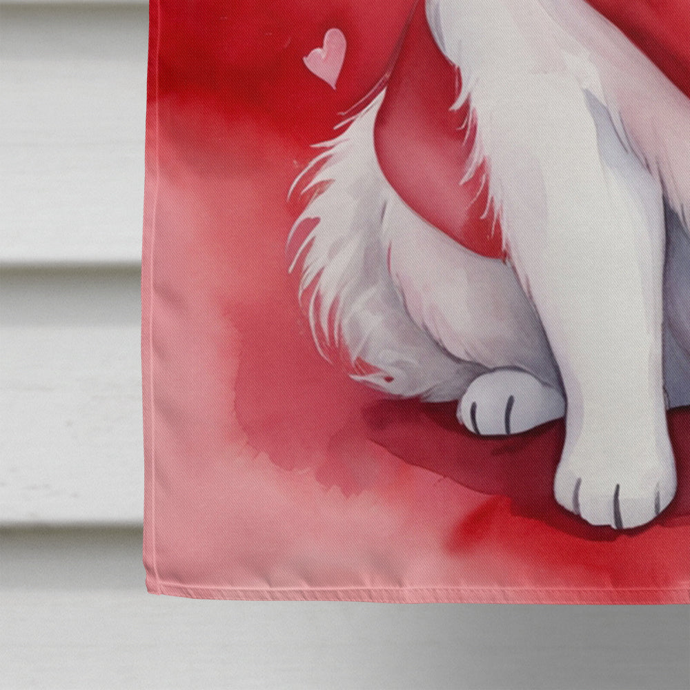 Samoyed My Valentine House Flag