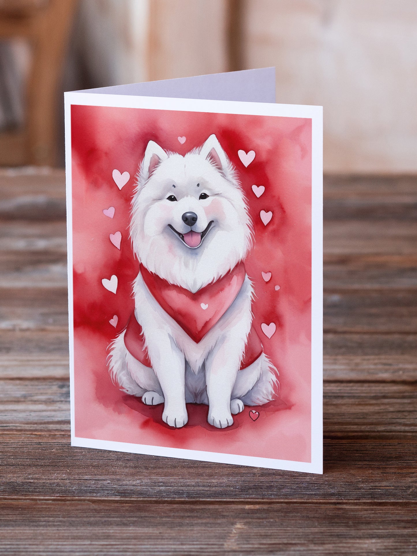 Samoyed My Valentine Greeting Cards Pack of 8