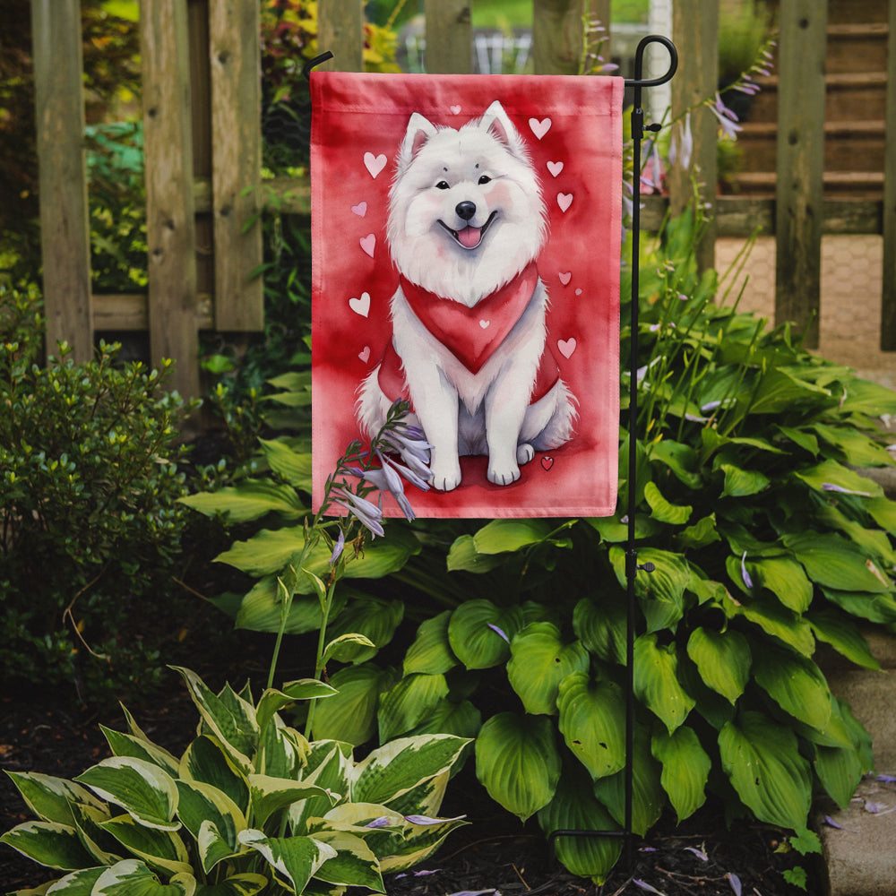 Samoyed My Valentine Garden Flag