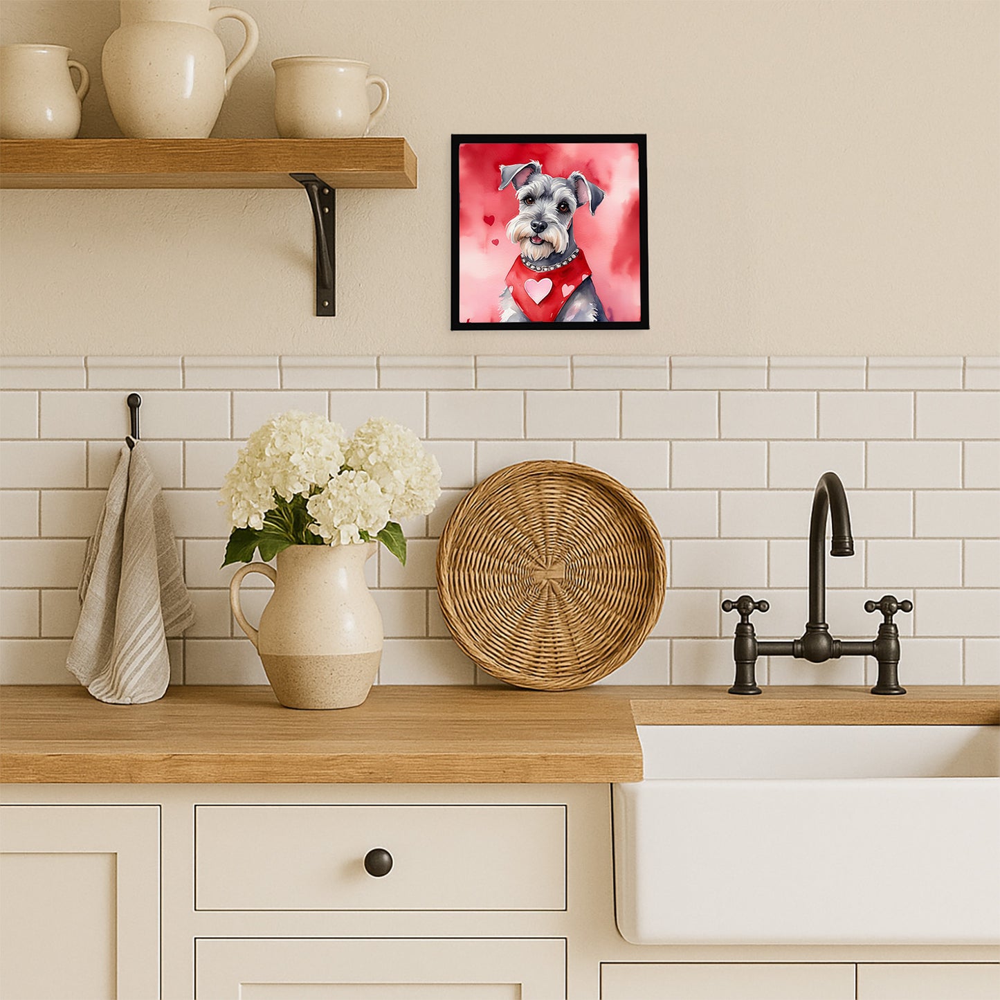 Schnauzer My Valentine Framed Metal Print