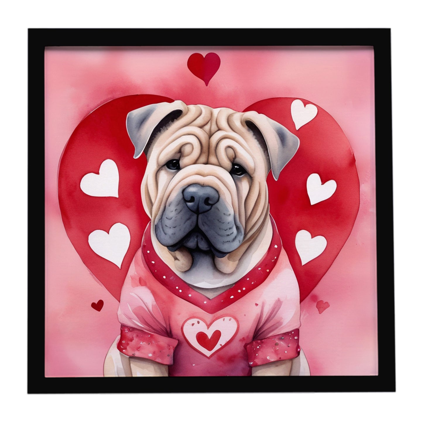 Buy this Shar Pei My Valentine Framed Metal Print
