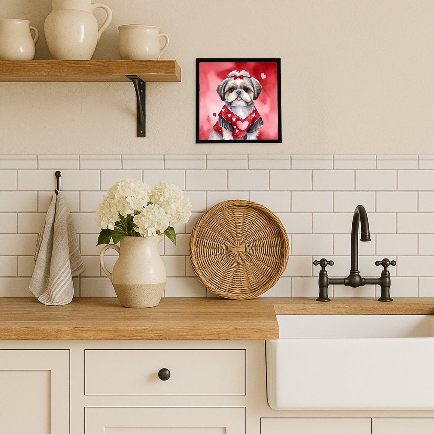 Shih Tzu My Valentine Framed Metal Print