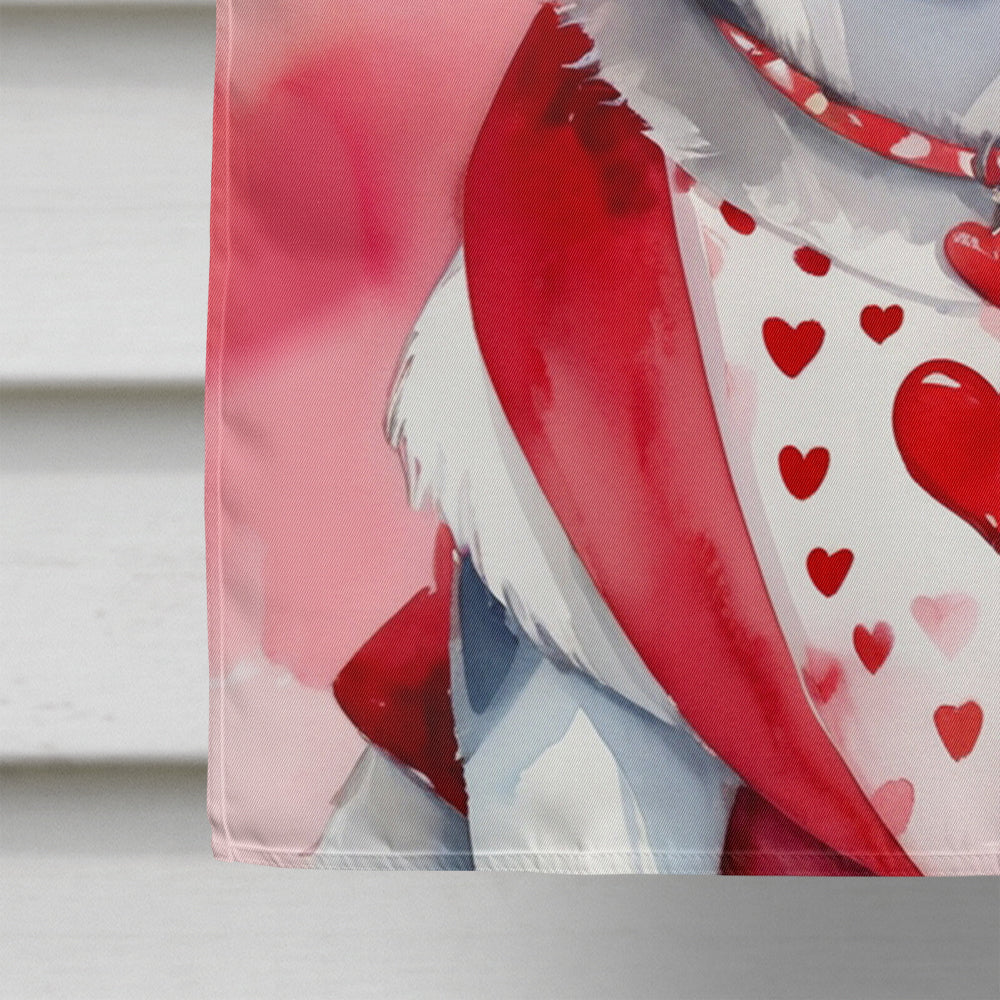 Siberian Husky My Valentine House Flag