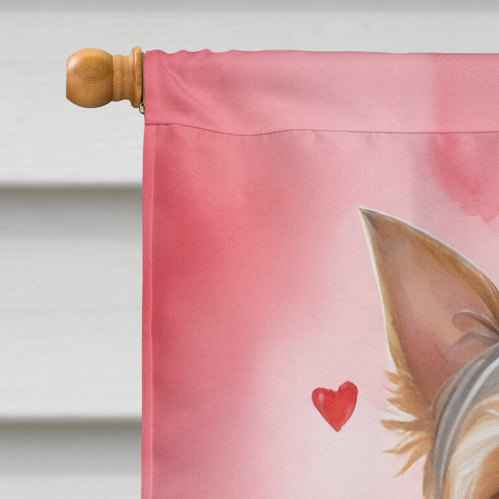 Silky Terrier My Valentine House Flag