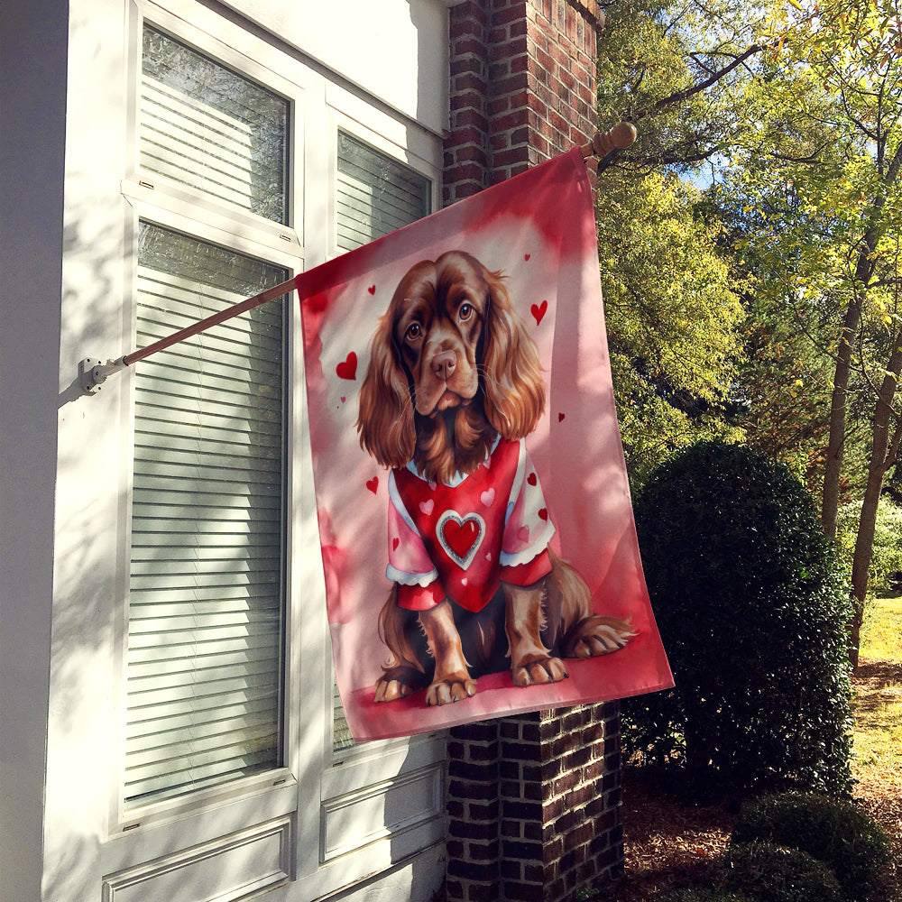 Sussex Spaniel My Valentine House Flag