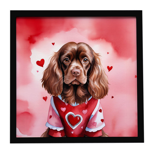 Buy this Sussex Spaniel My Valentine Framed Metal Print