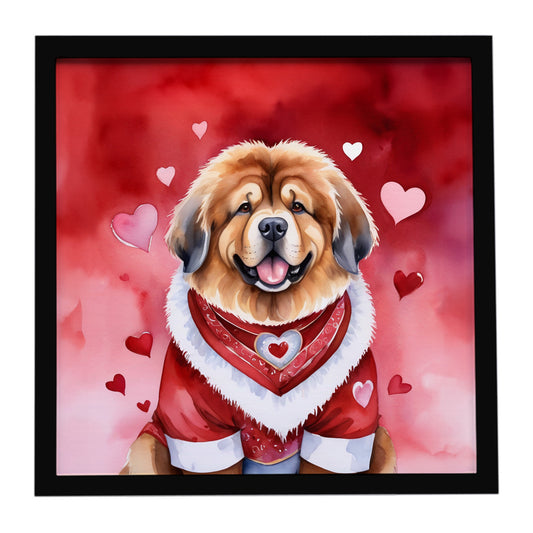 Buy this Tibetan Mastiff My Valentine Framed Metal Print
