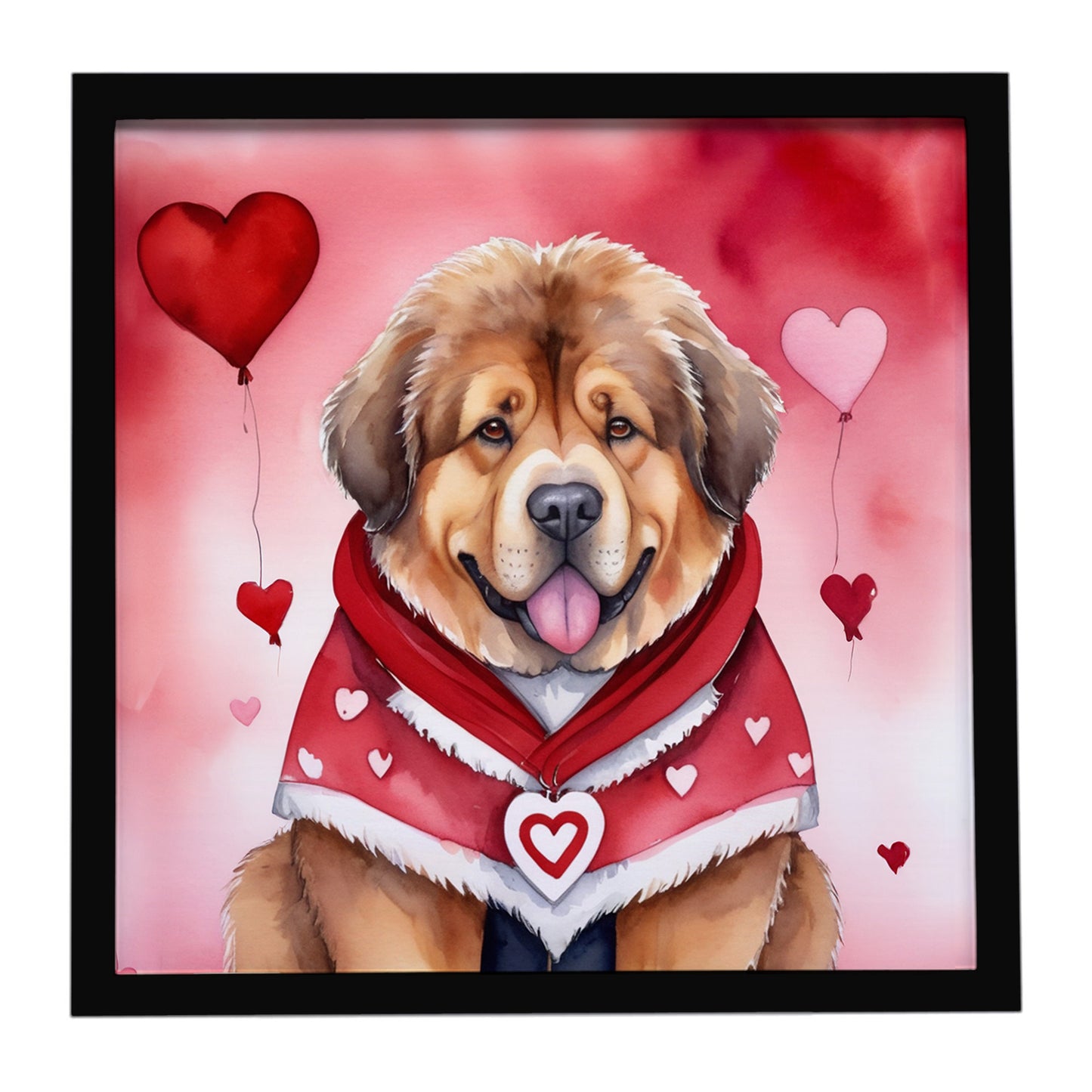 Buy this Tibetan Mastiff My Valentine Framed Metal Print
