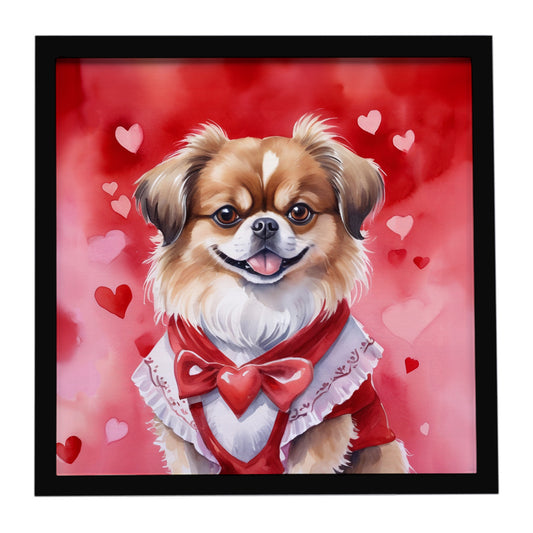 Buy this Tibetan Spaniel My Valentine Framed Metal Print