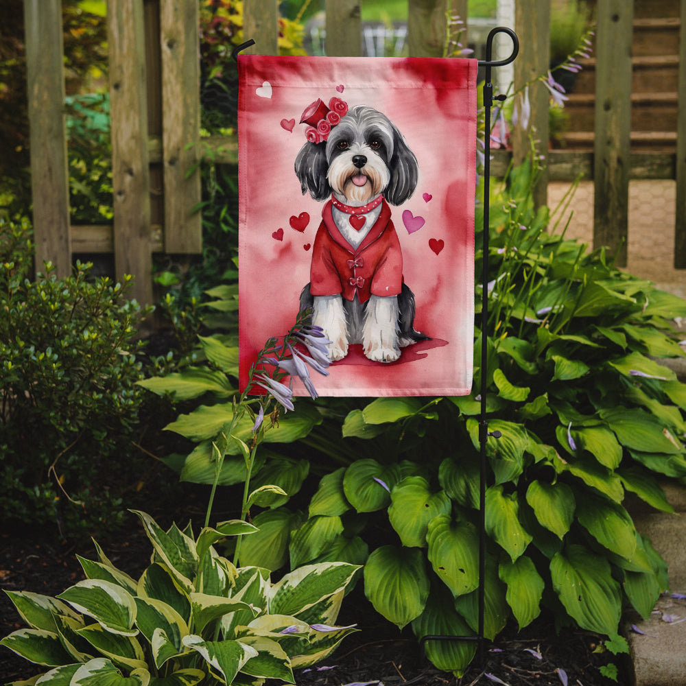 Tibetan Terrier My Valentine Garden Flag