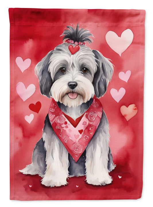 Buy this Tibetan Terrier My Valentine Garden Flag