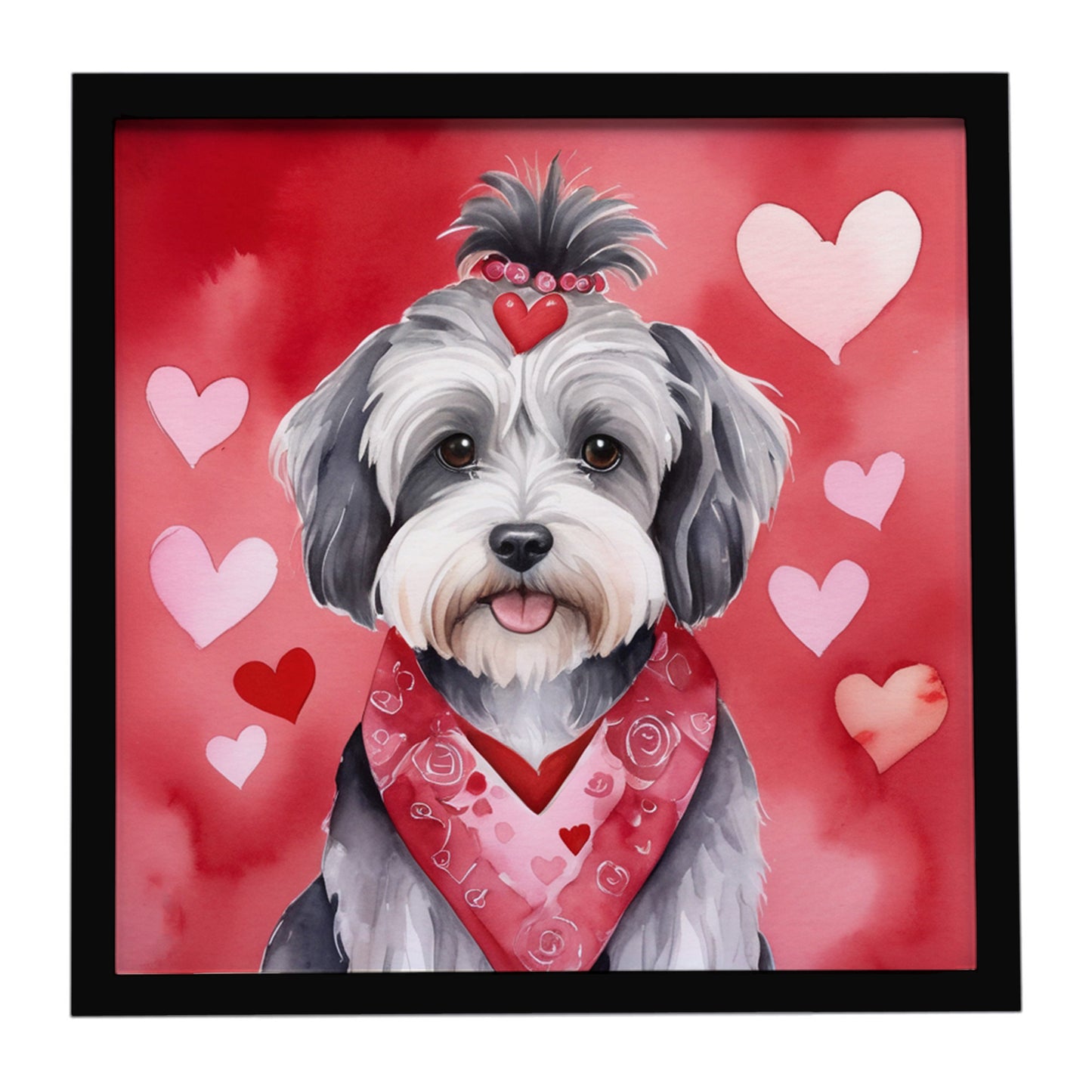 Buy this Tibetan Terrier My Valentine Framed Metal Print