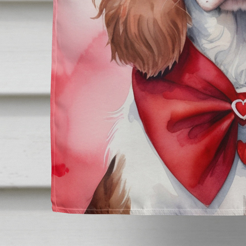 Welsh Springer Spaniel My Valentine House Flag