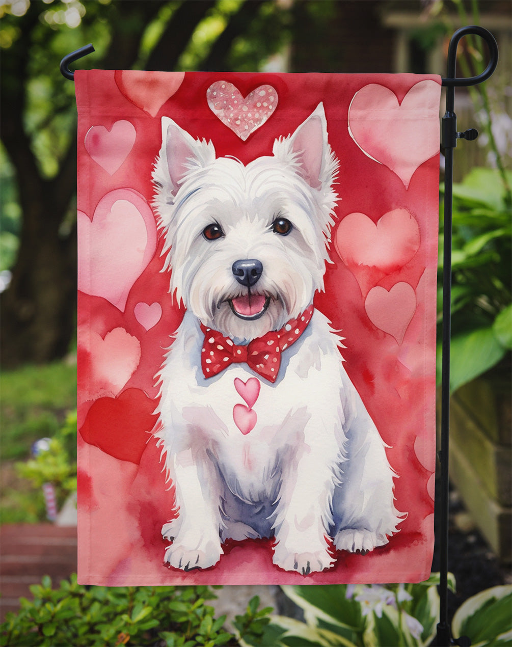Westie My Valentine Garden Flag