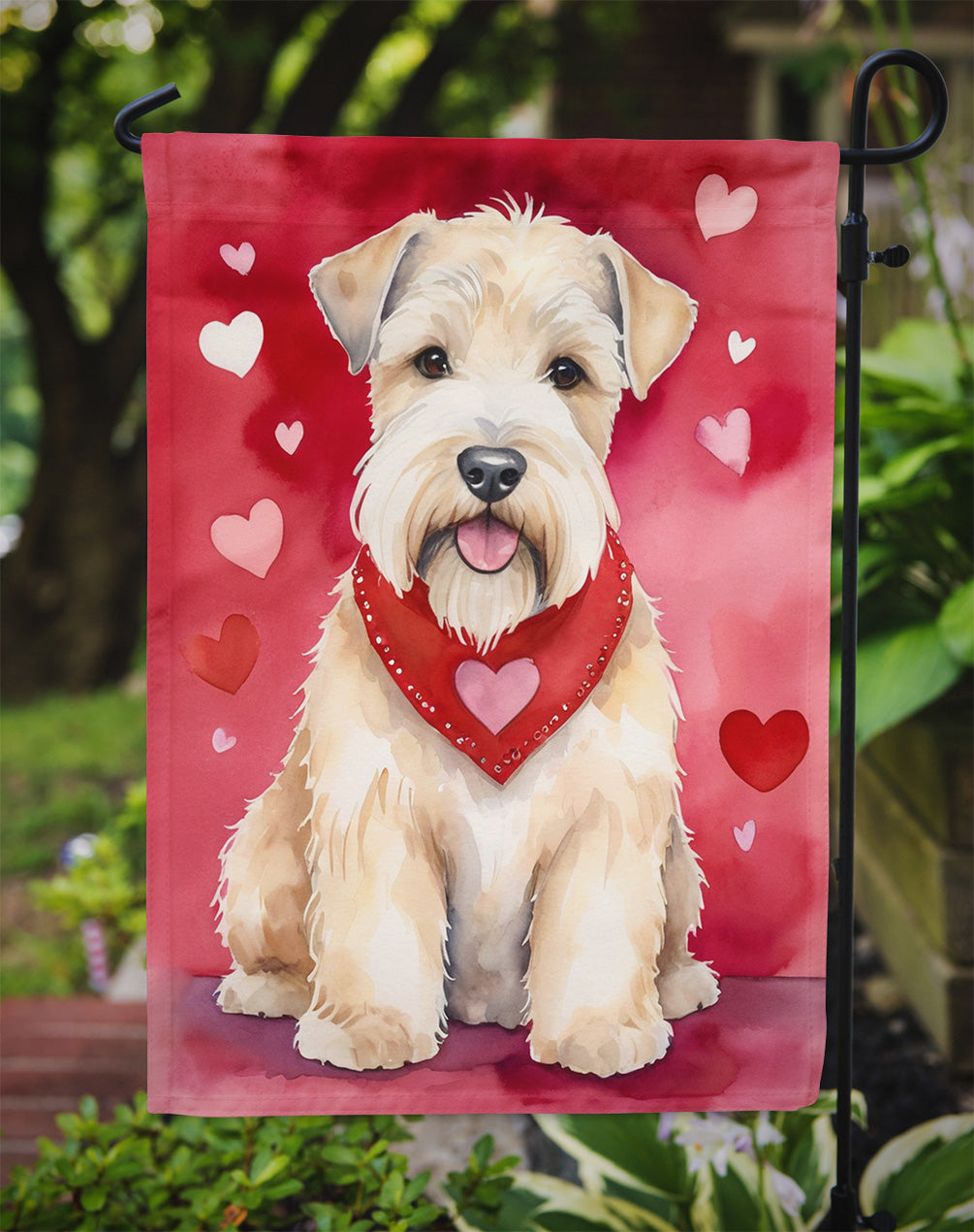 Wheaten Terrier My Valentine Garden Flag