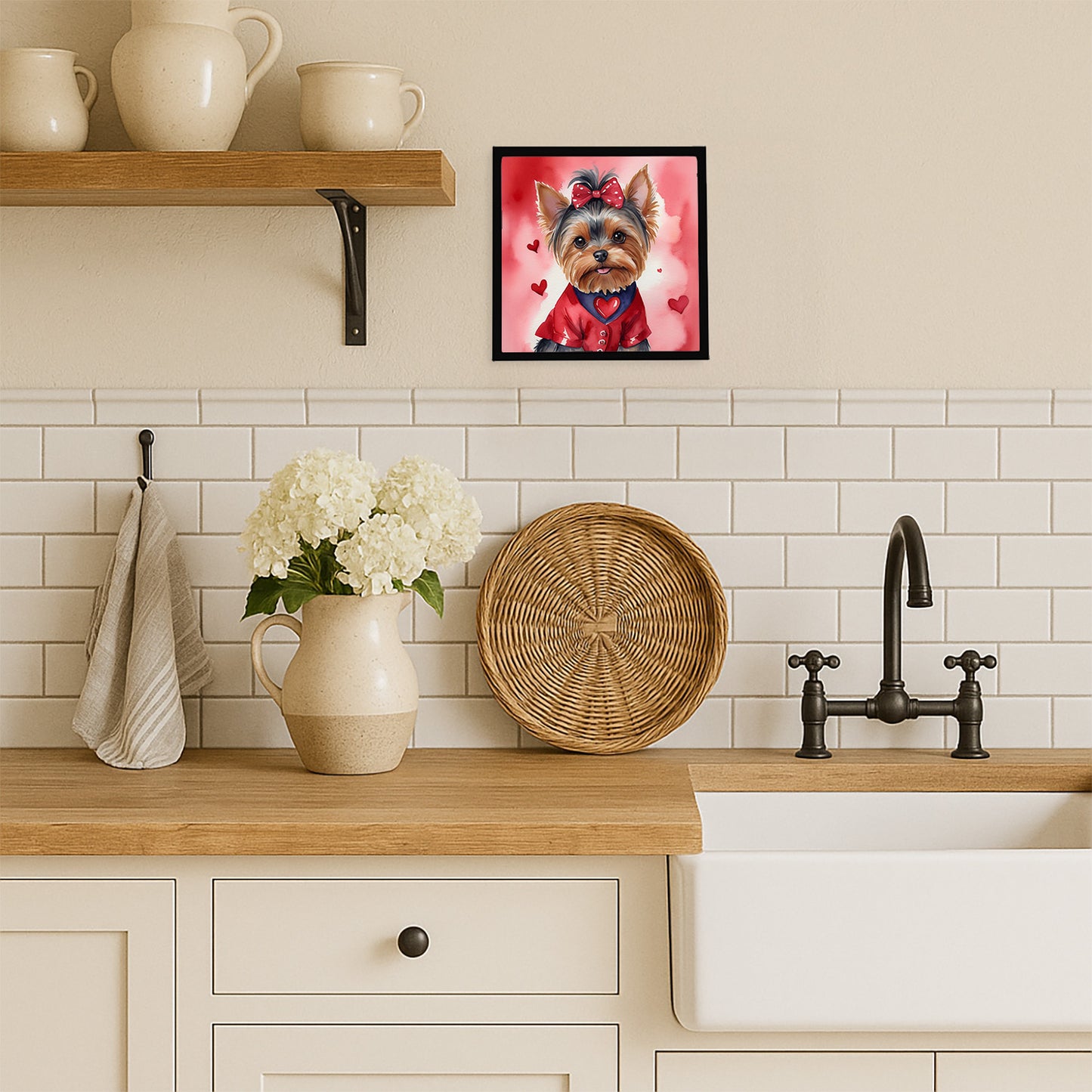 Yorkshire Terrier My Valentine Framed Metal Print