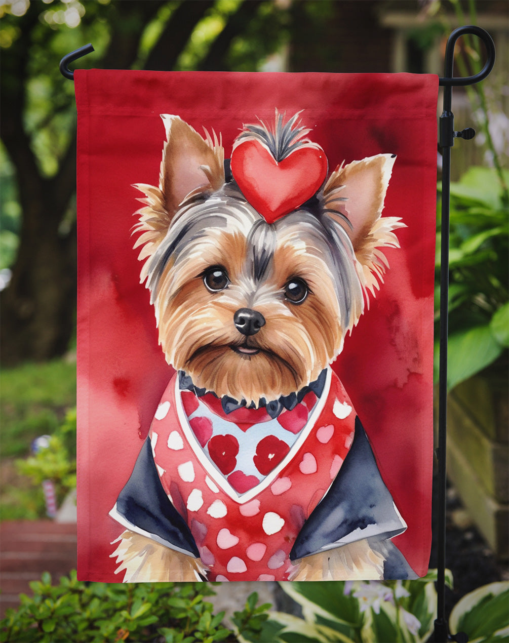 Yorkshire Terrier My Valentine Garden Flag