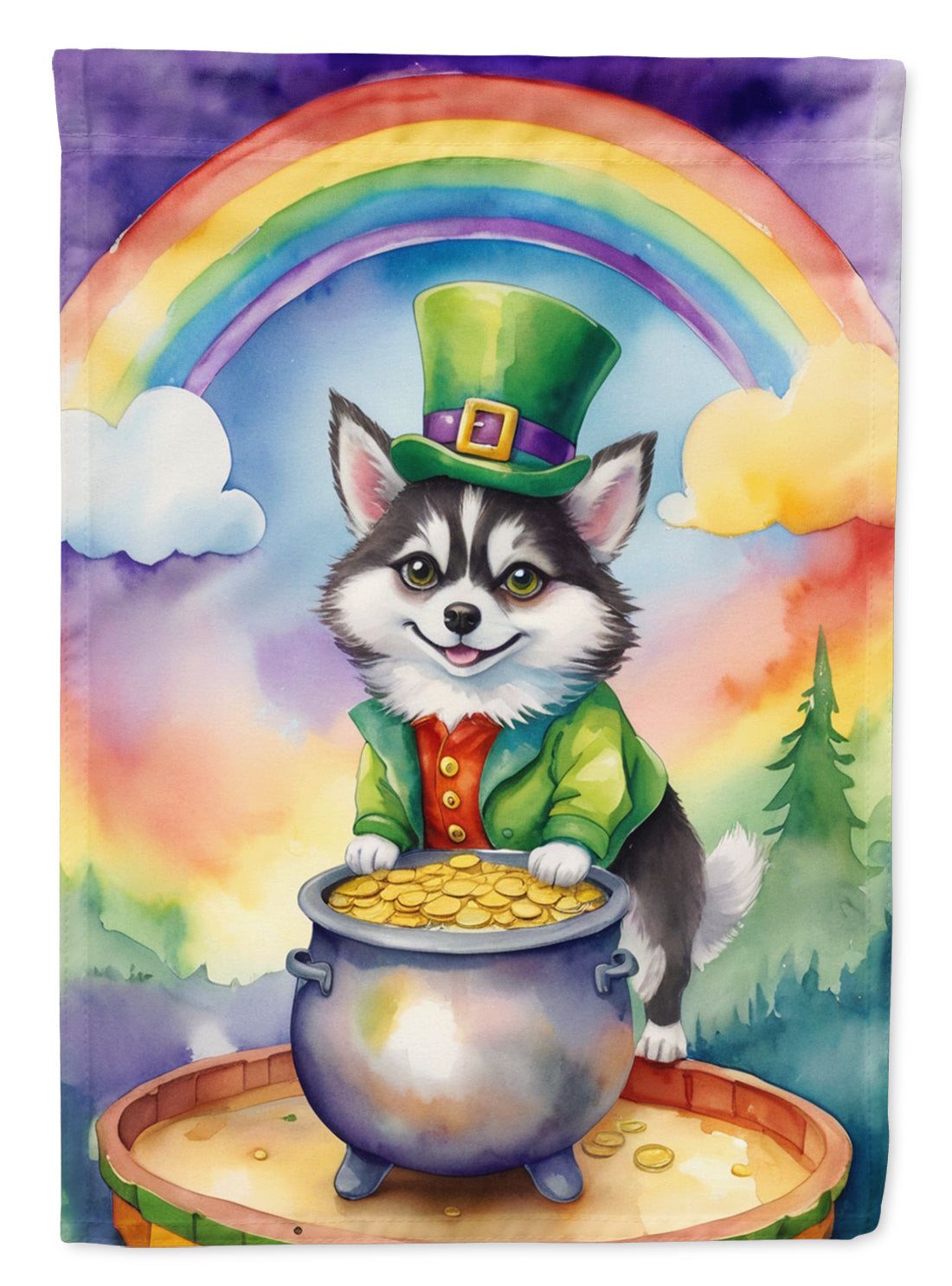 Buy this Alaskan Klee Kai St Patrick's Day House Flag