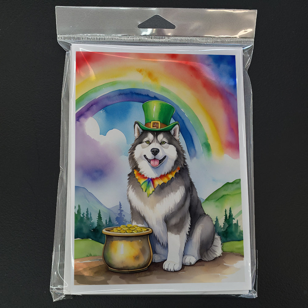 Alaskan Malamute St Patrick's Day Greeting Cards Pack of 8