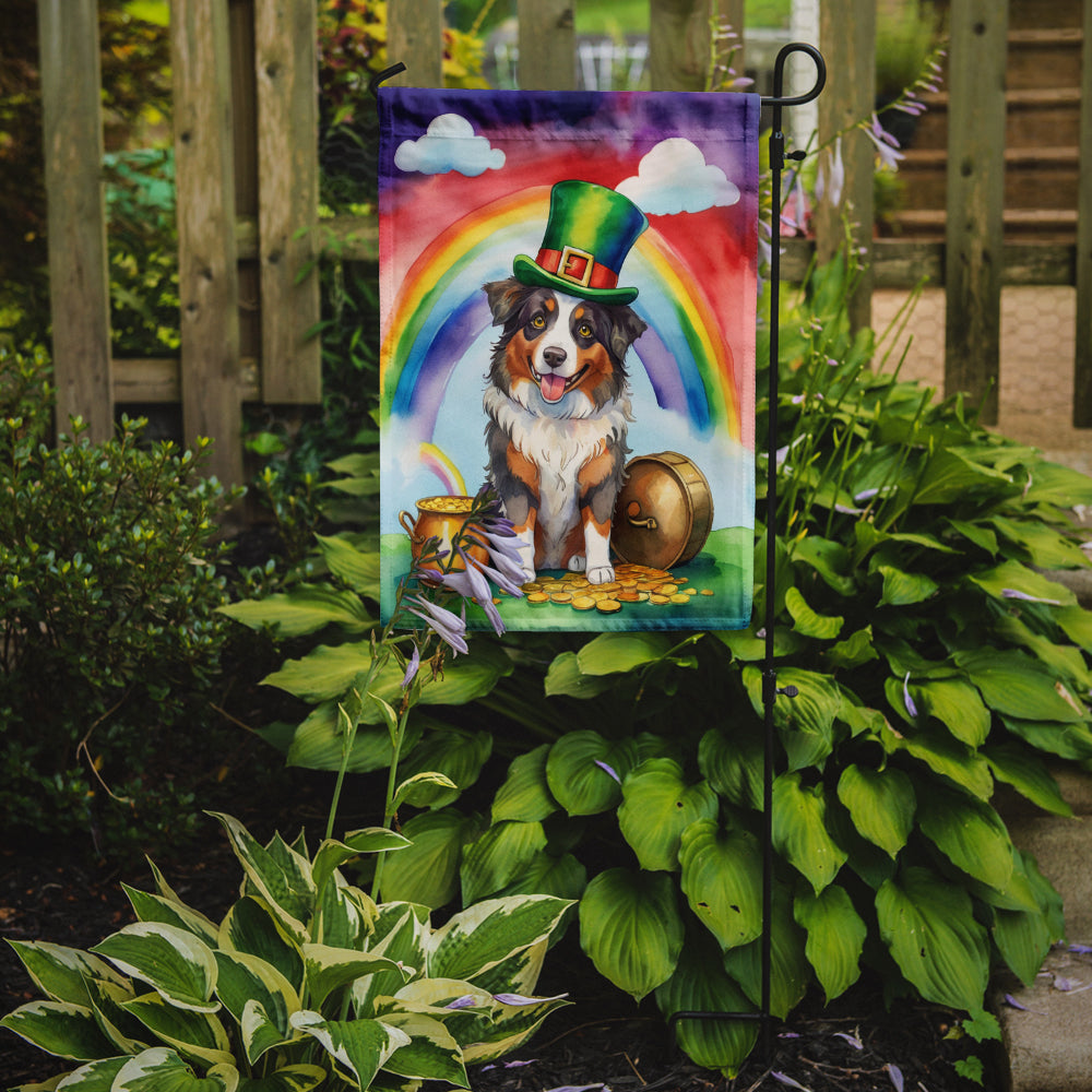 Australian Shepherd St Patrick's Day Garden Flag