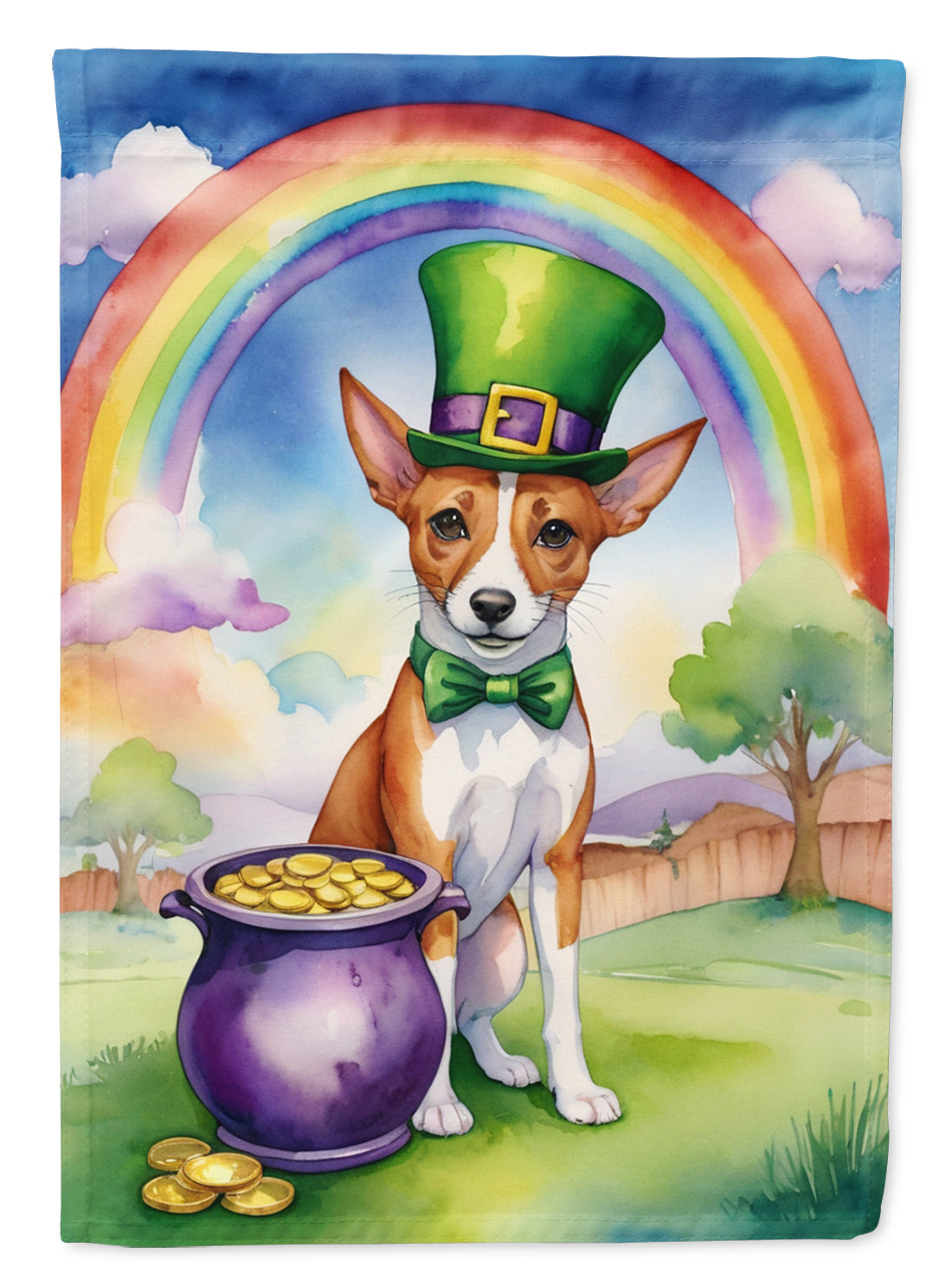 Buy this Basenji St Patrick's Day House Flag