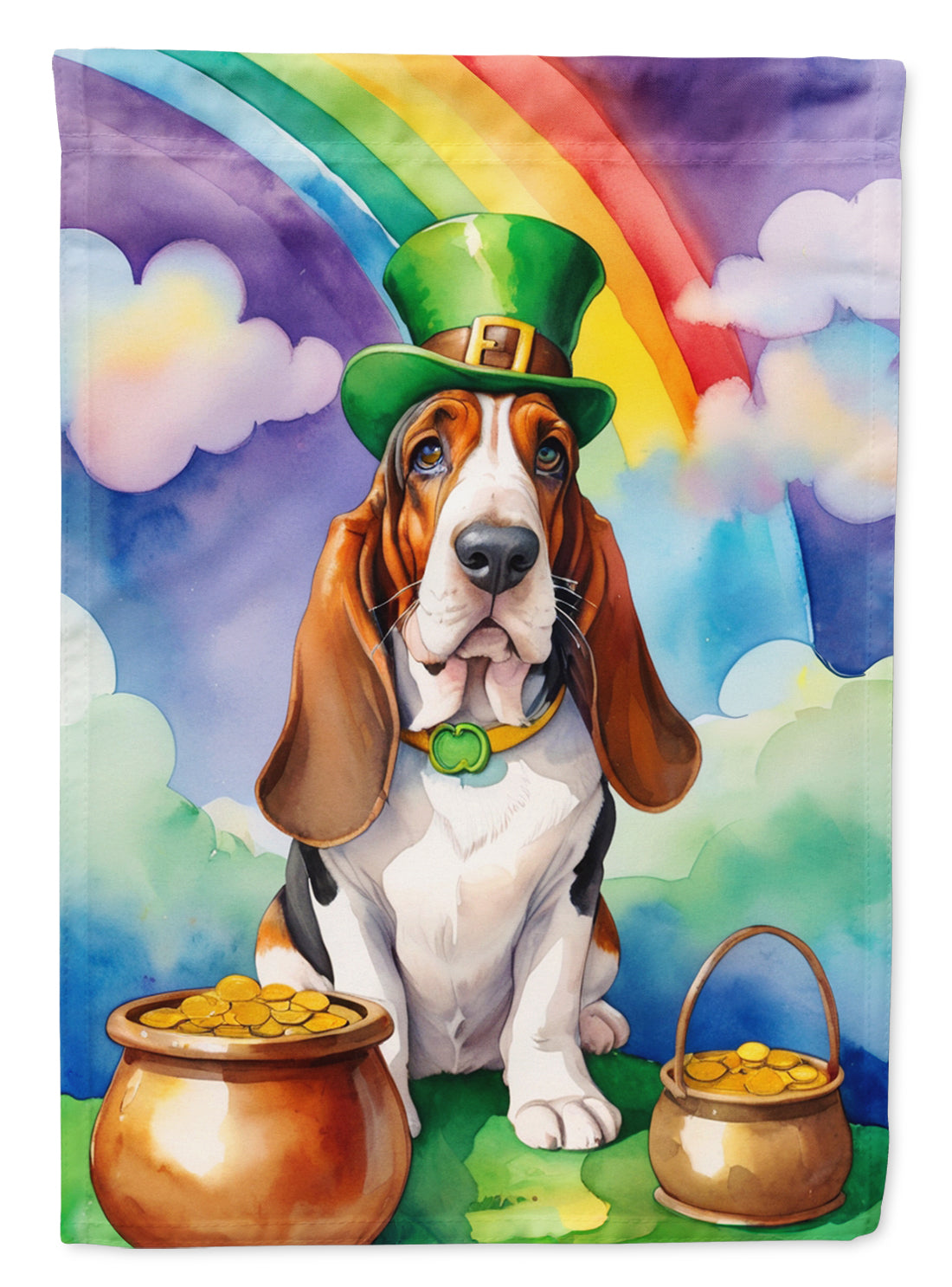 Buy this Basset Hound St Patrick's Day House Flag