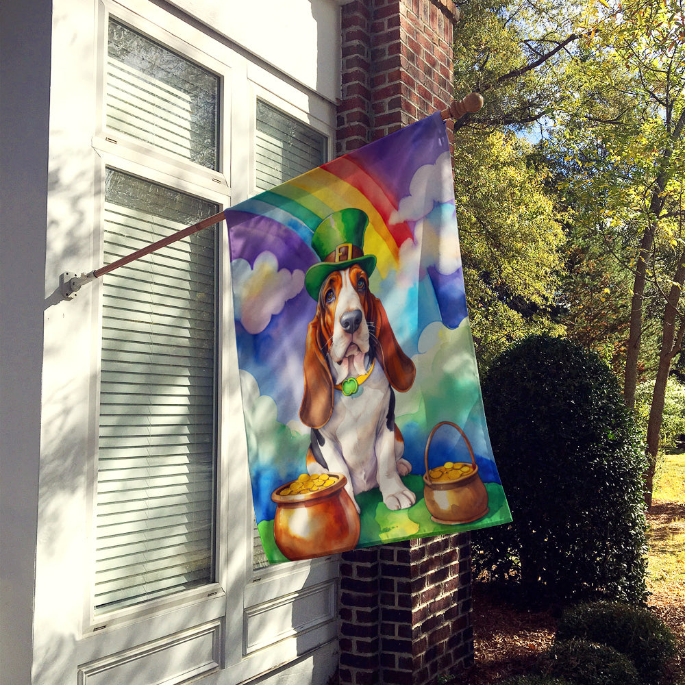 Basset Hound St Patrick's Day House Flag