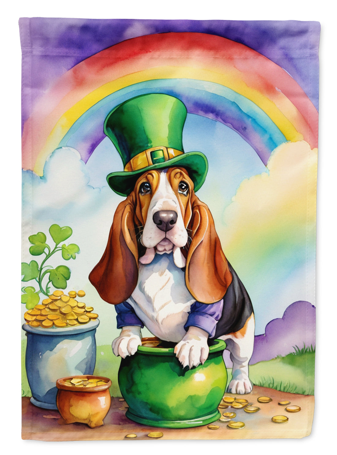 Buy this Basset Hound St Patrick's Day House Flag