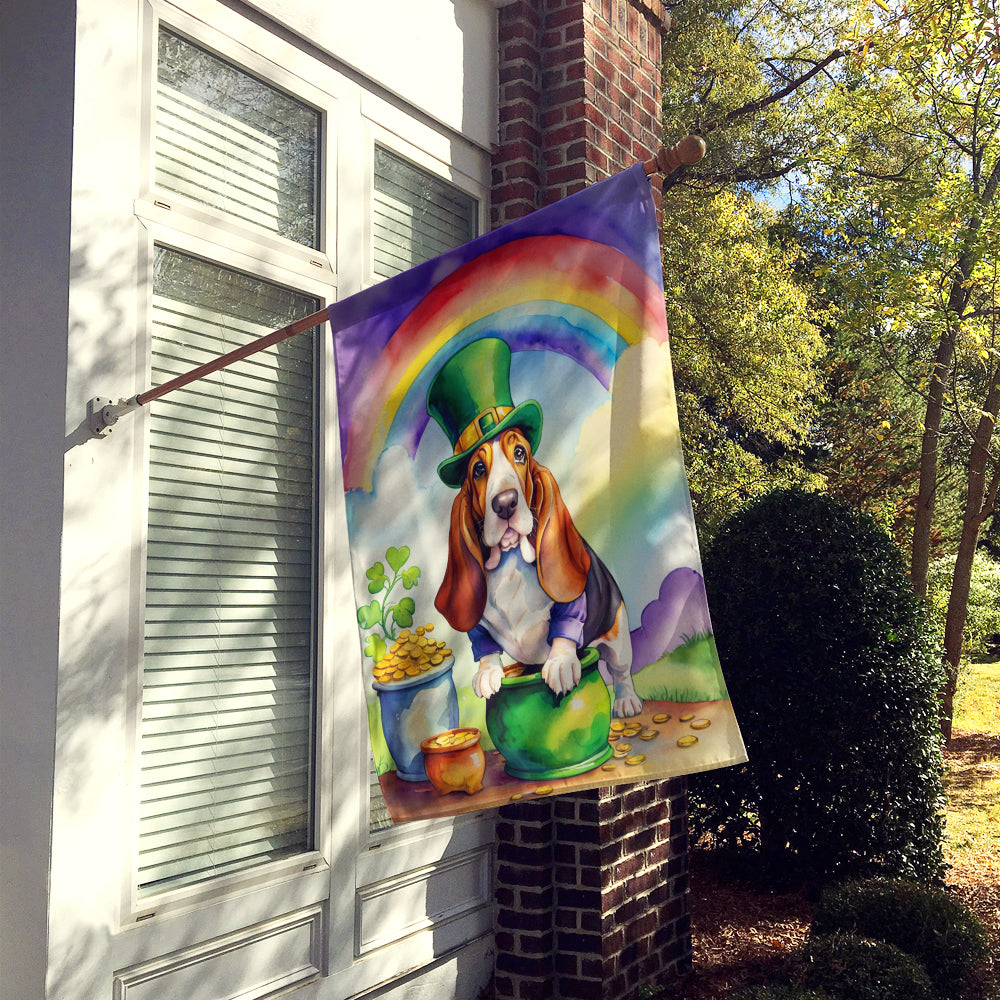 Basset Hound St Patrick's Day House Flag