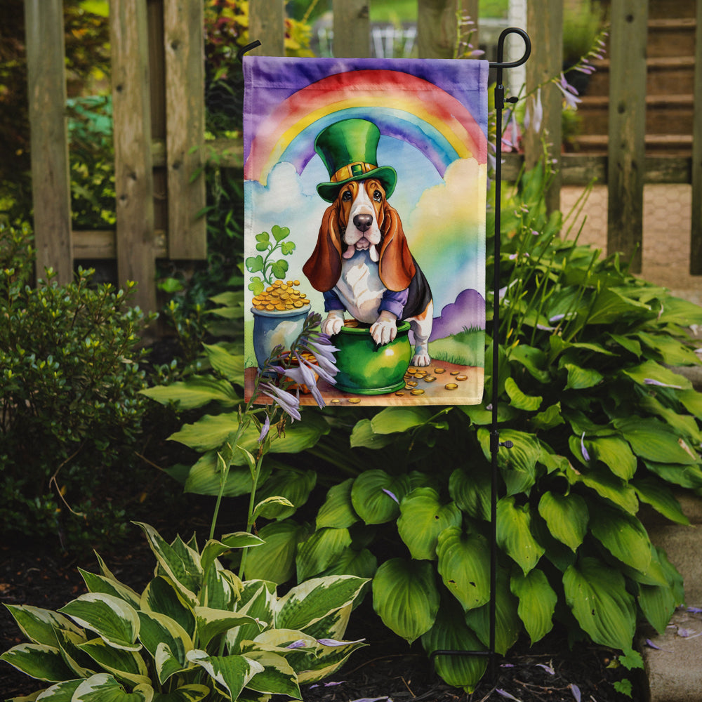 Basset Hound St Patrick's Day Garden Flag