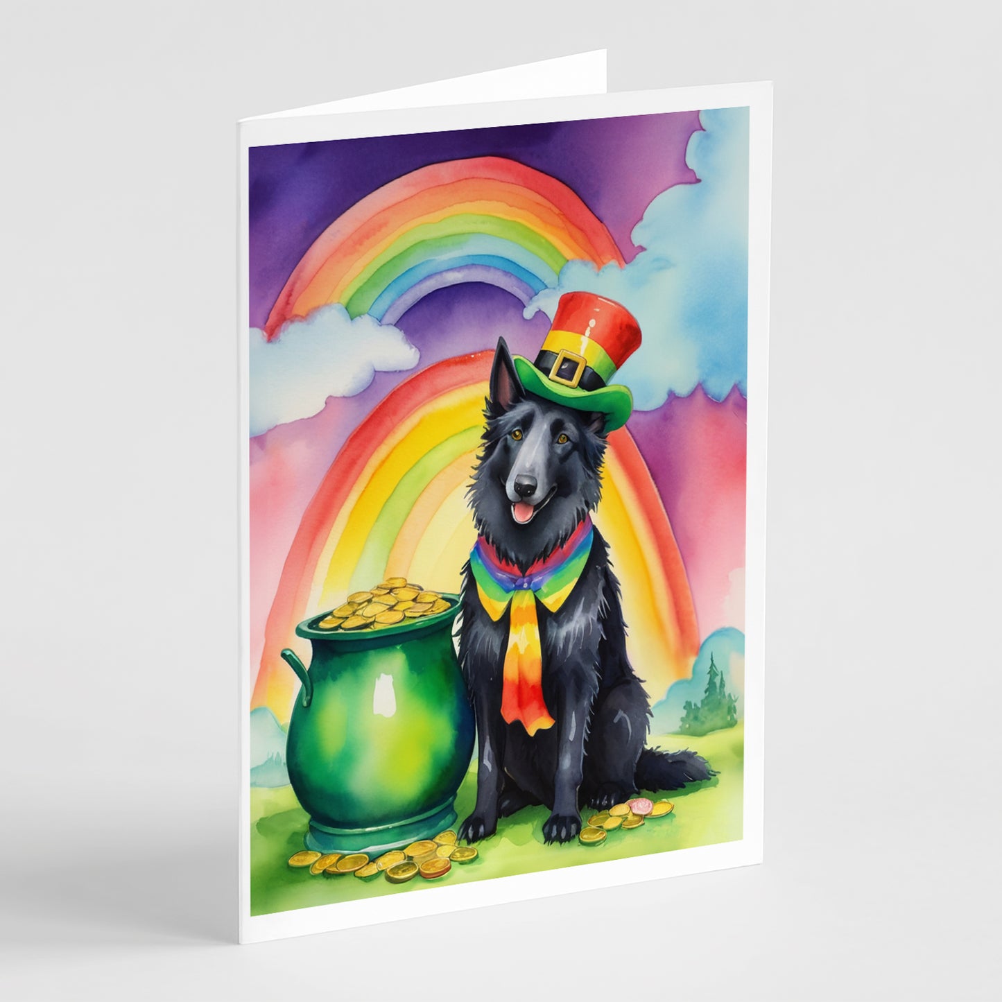 Buy this Belgian Sheepdog St Patrick's Day Greeting Cards Pack of 8