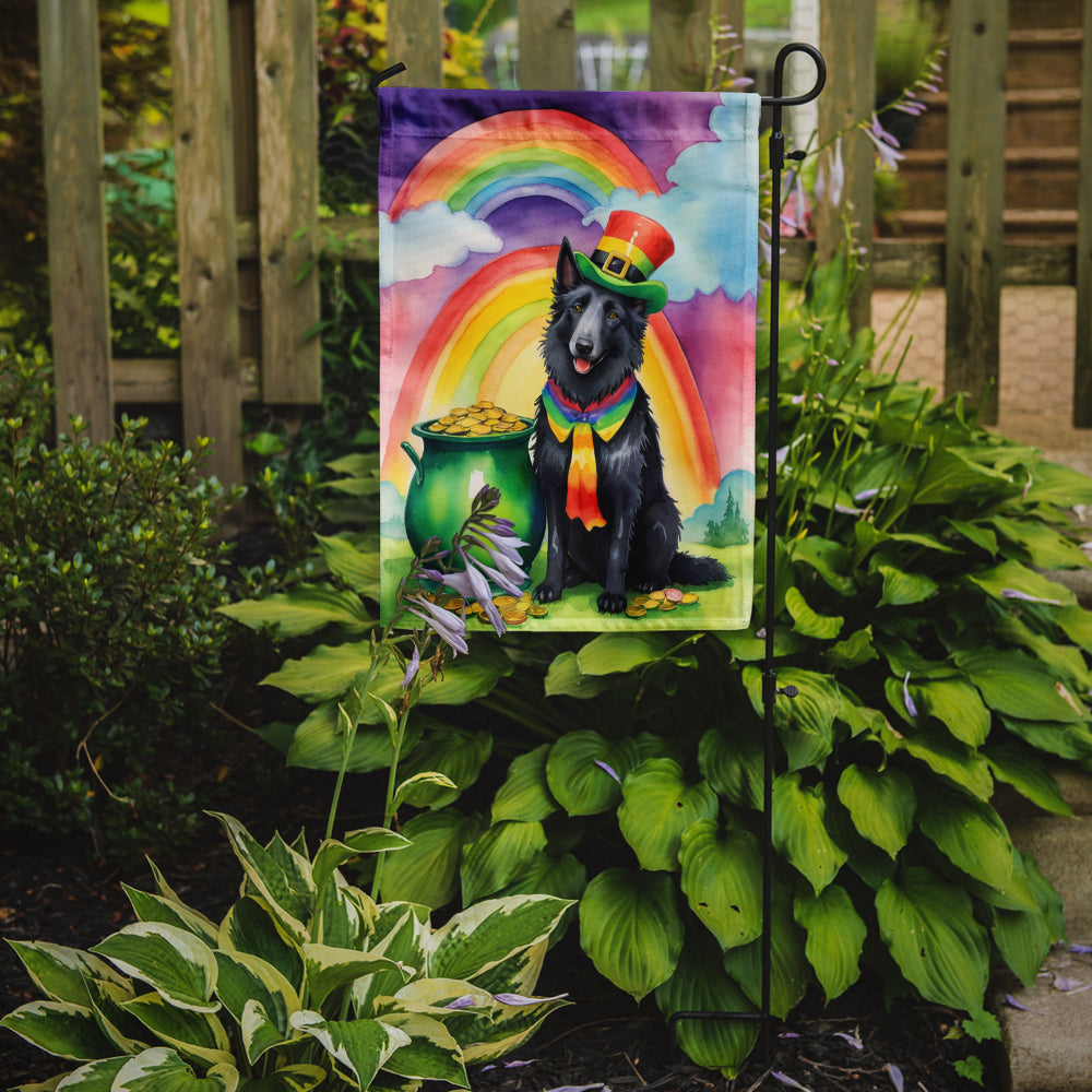 Belgian Sheepdog St Patrick's Day Garden Flag