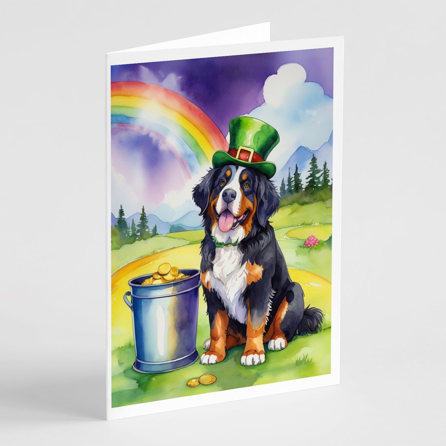 Buy this Bernese Mountain Dog St Patrick's Day Greeting Cards Pack of 8