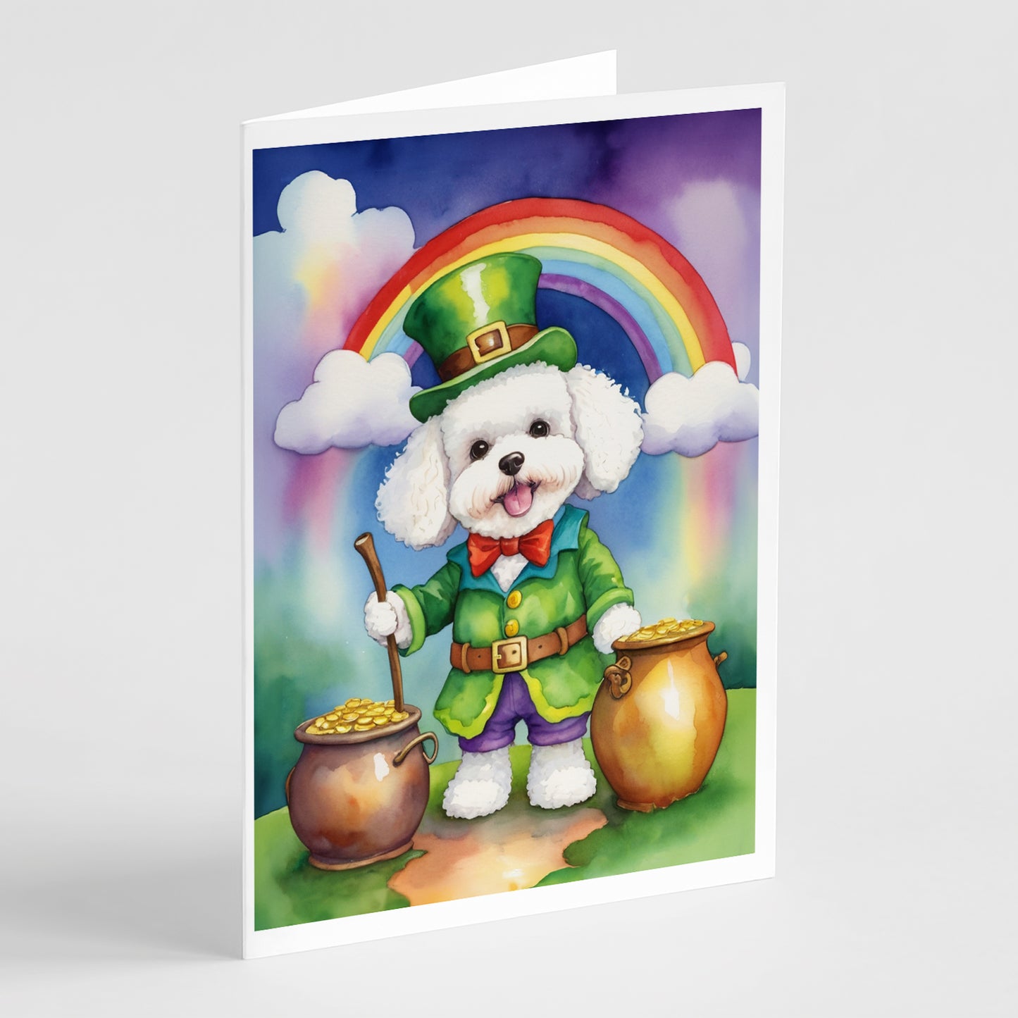 Buy this Bichon Frise St Patrick's Day Greeting Cards Pack of 8