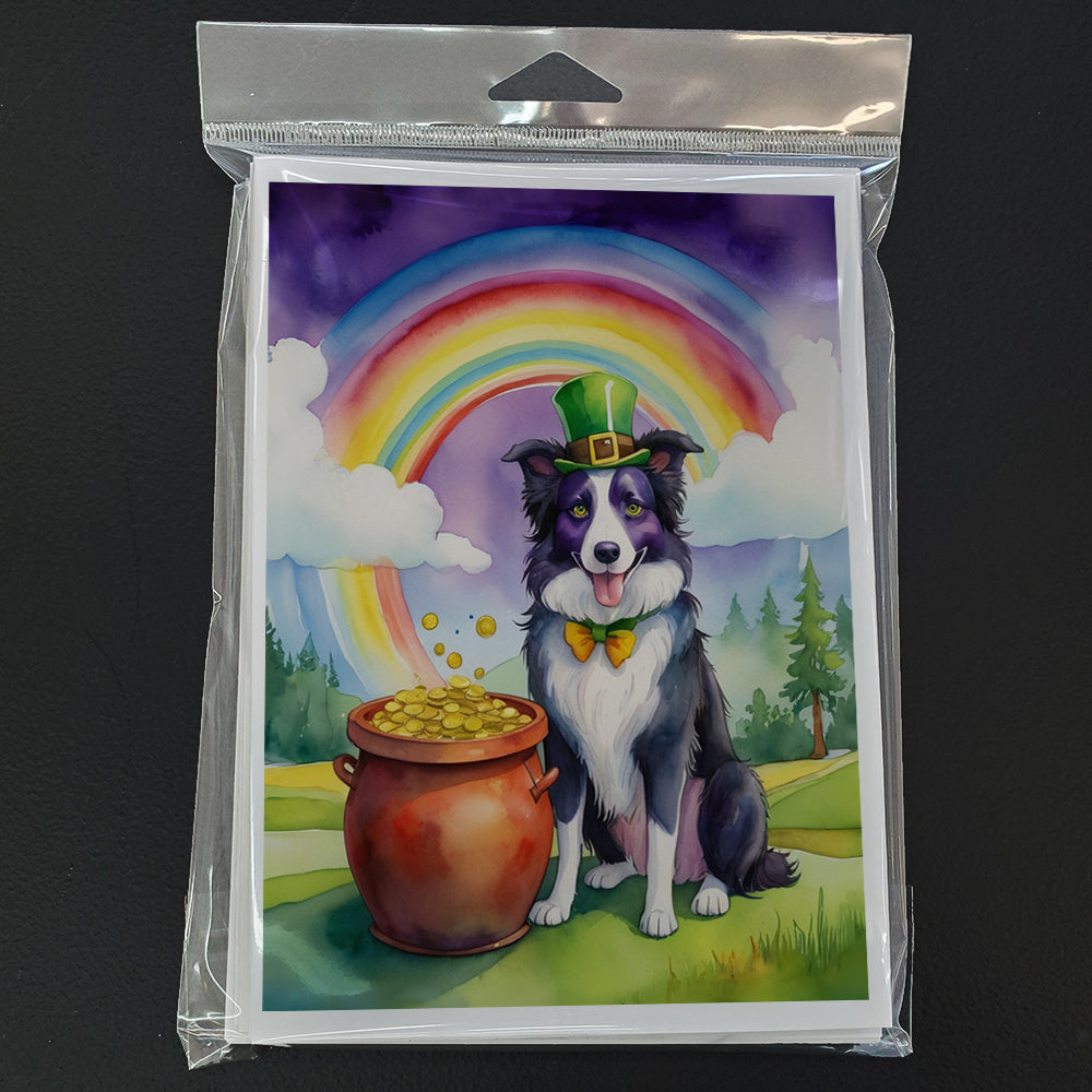 Border Collie St Patrick's Day Greeting Cards Pack of 8