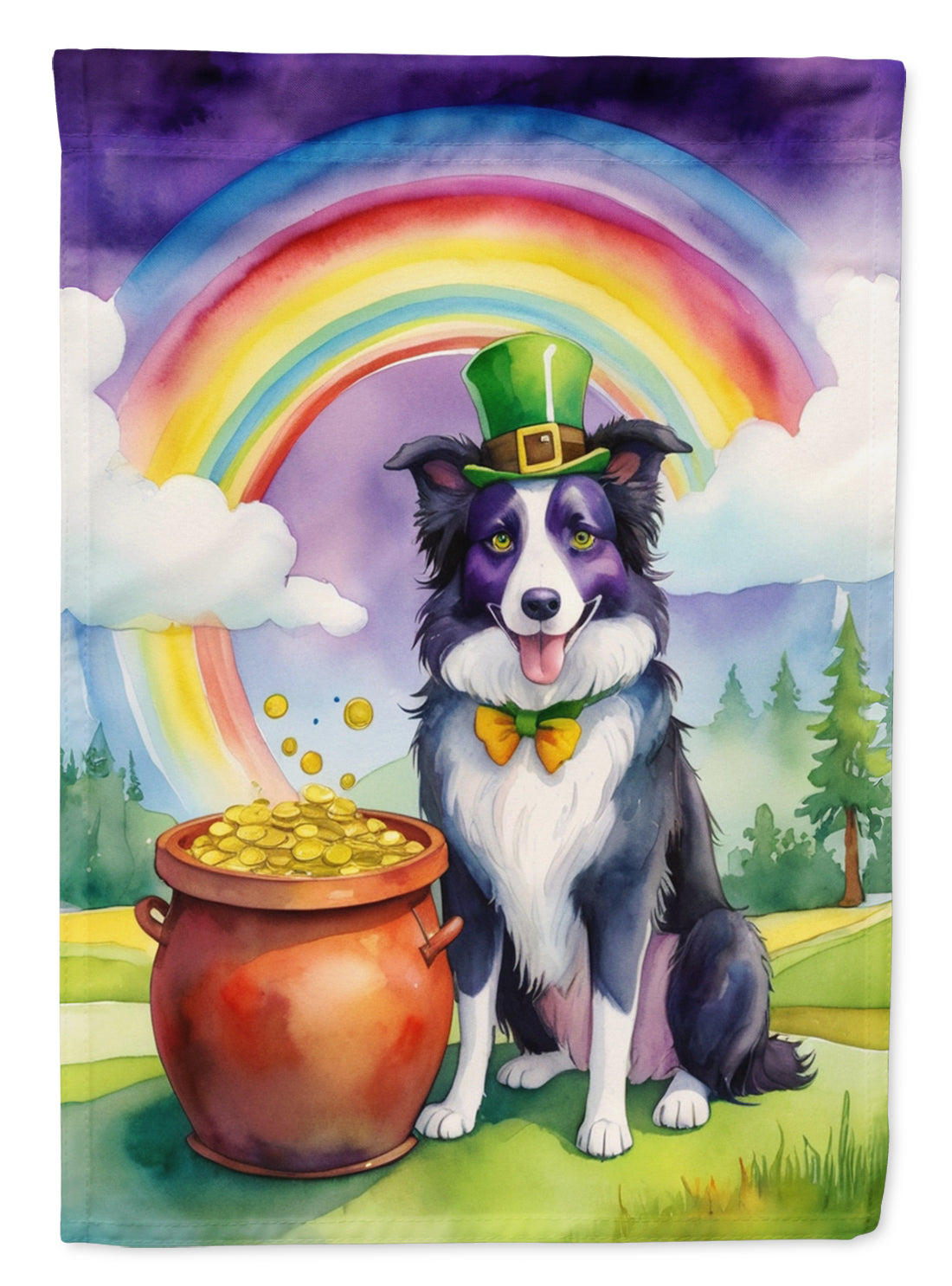 Buy this Border Collie St Patrick's Day Garden Flag