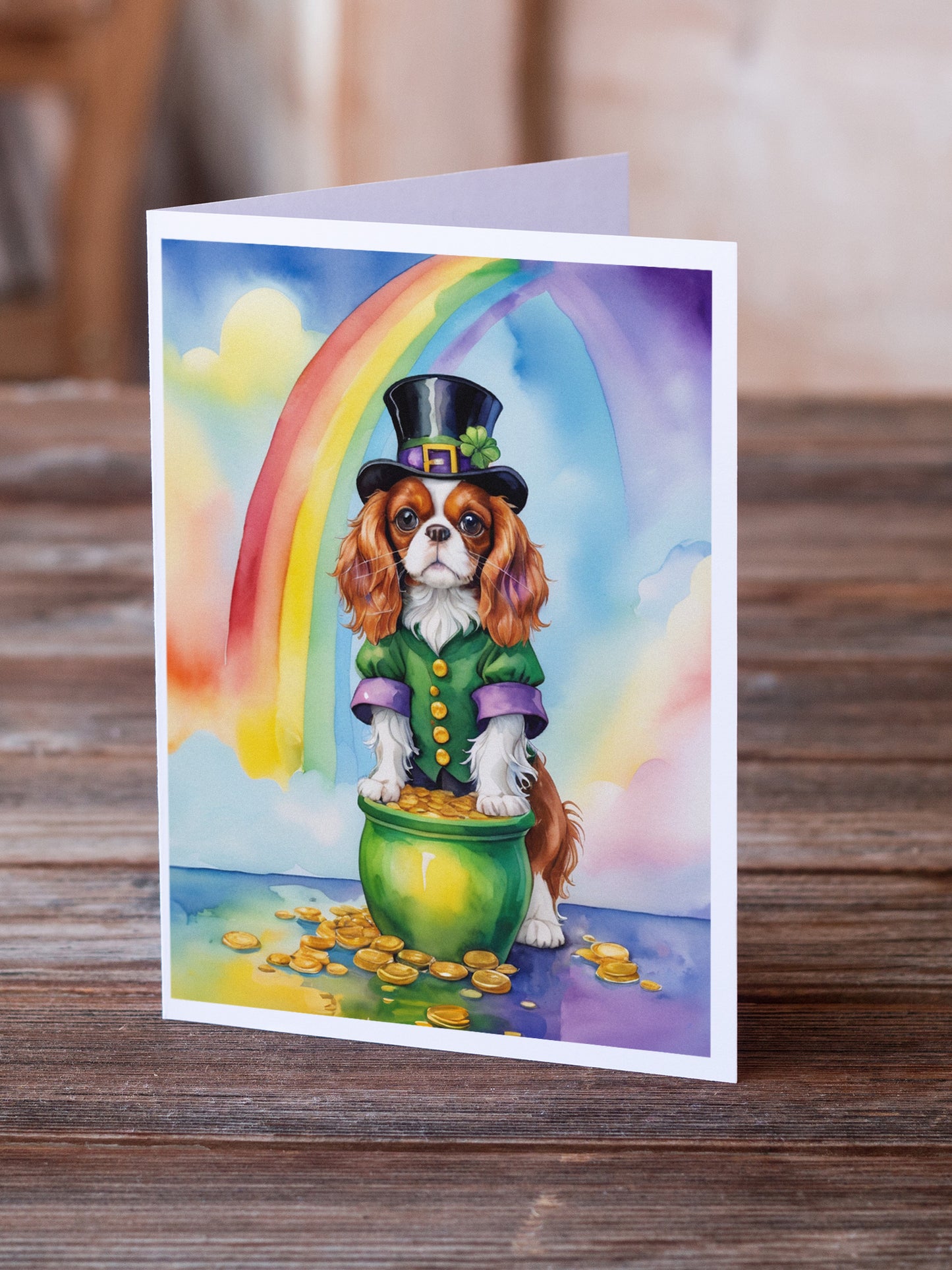 Cavalier Spaniel St Patrick's Day Greeting Cards Pack of 8