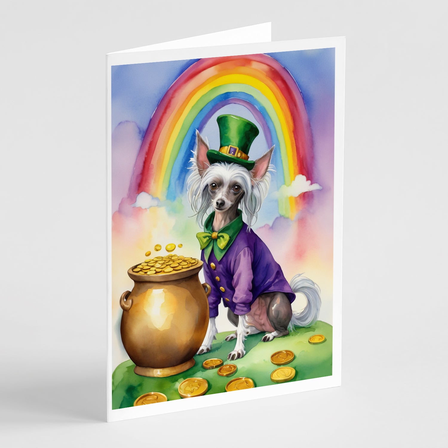 Buy this Chinese Crested St Patrick's Day Greeting Cards Pack of 8