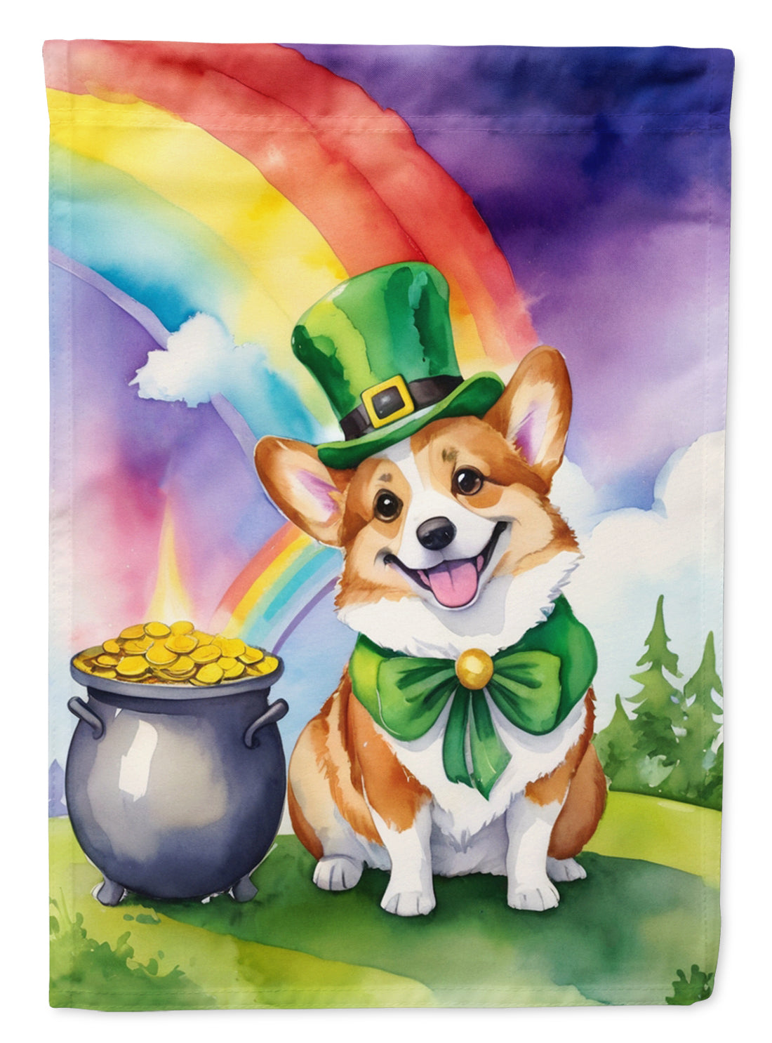 Buy this Corgi St Patrick's Day House Flag