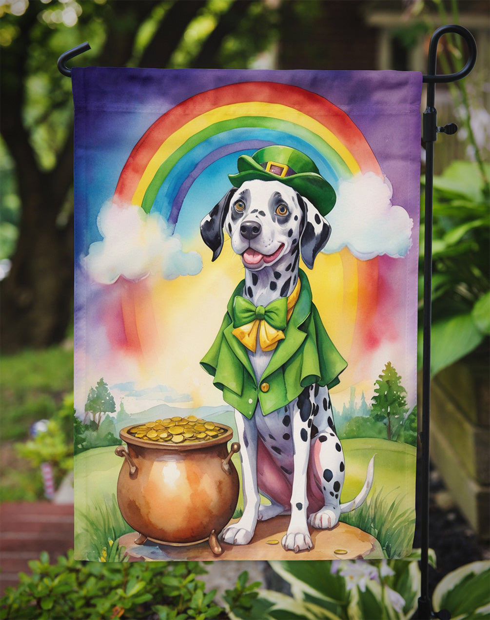 Dalmatian St Patrick's Day Garden Flag