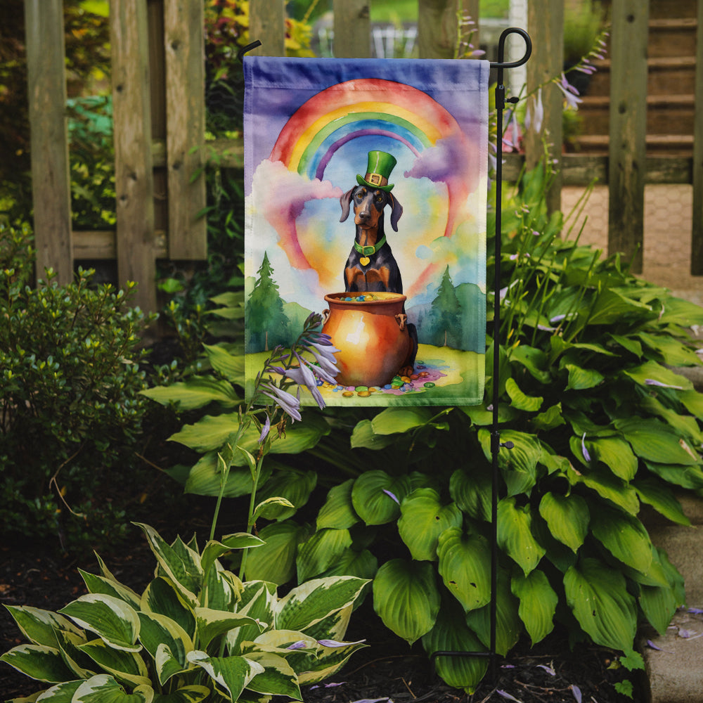 Doberman Pinscher St Patrick's Day Garden Flag
