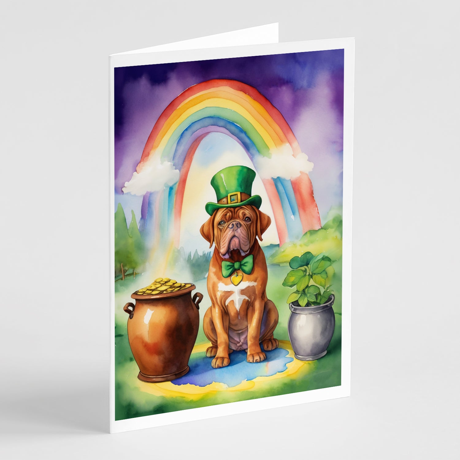 Buy this Dogue de Bordeaux St Patrick's Day Greeting Cards Pack of 8