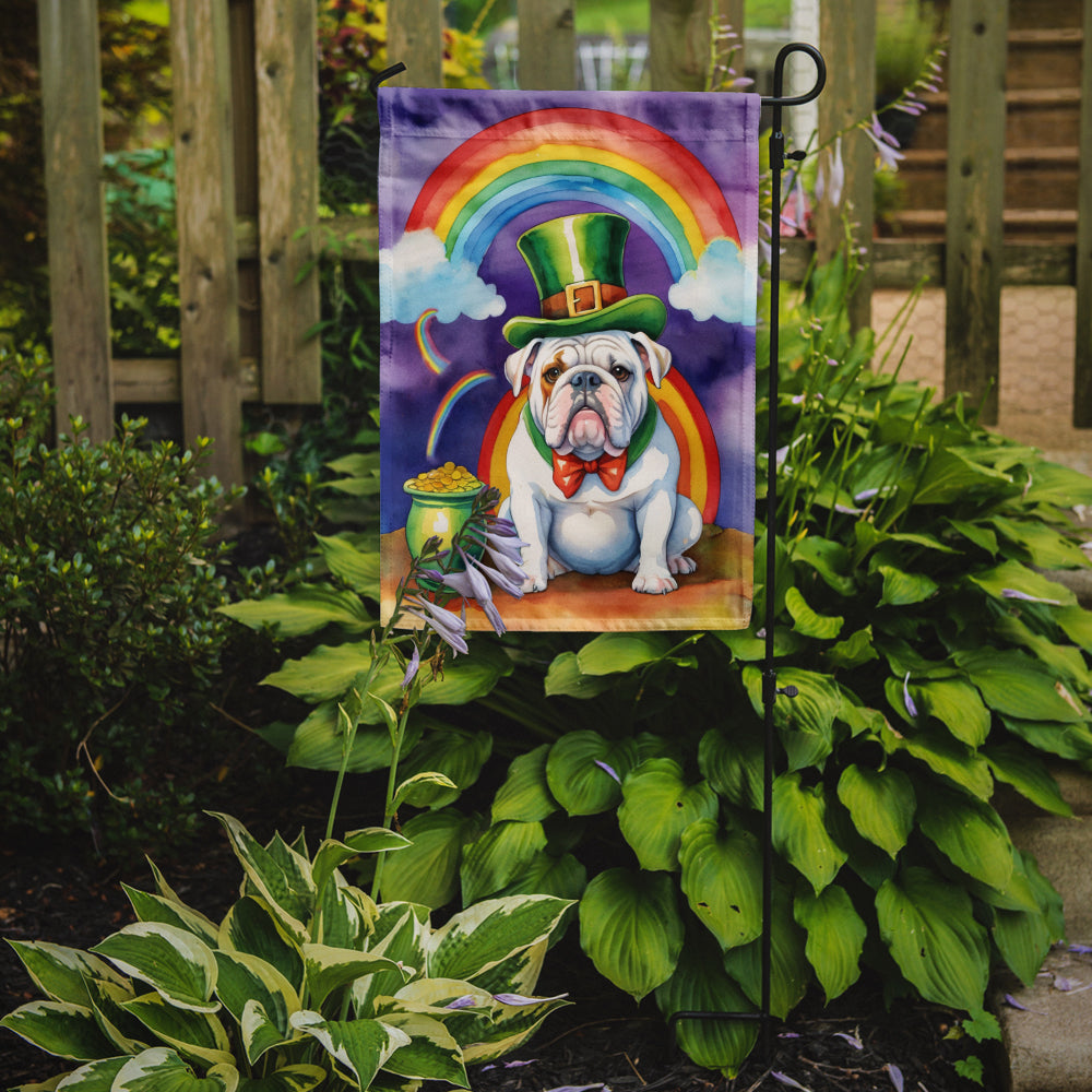 English Bulldog St Patrick's Day Garden Flag