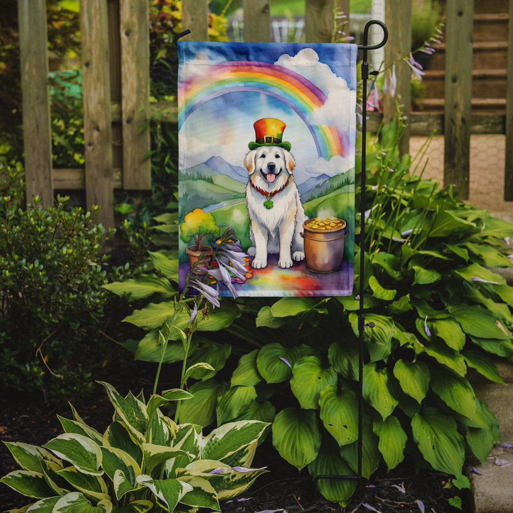 Great Pyrenees St Patrick's Day Garden Flag